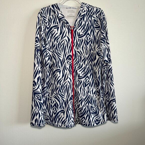 Cutter & Buck Women's Dry Tec Jacket, Hood, Pockets, Blue/White, Size L - Picture 9 of 9